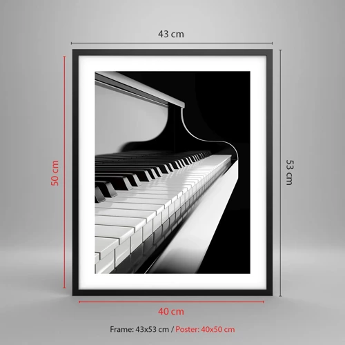Póster en marco negro - Armonía musical - 40x50 cm