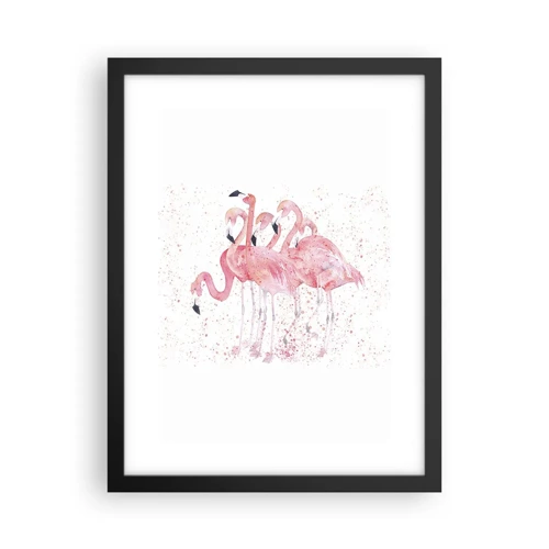 Póster en marco negro - Asamblea rosa - 30x40 cm