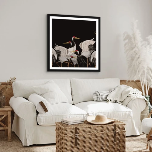 Póster en marco negro - Asuntos de aves - 50x50 cm