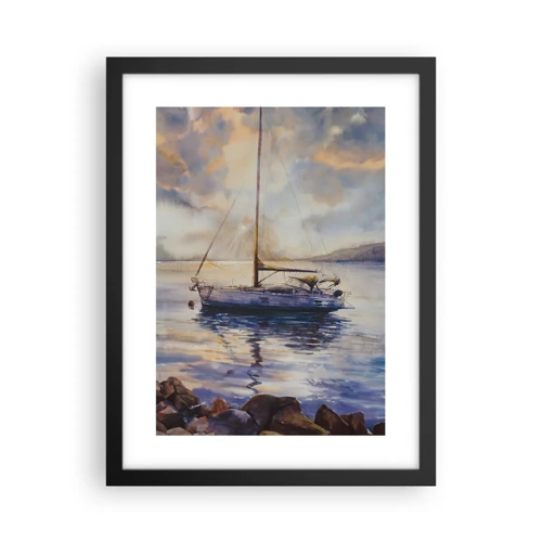 Póster en marco negro - Atardecer en la bahía - 30x40 cm