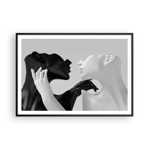 Póster en marco negro - Atracción - deseo - 100x70 cm