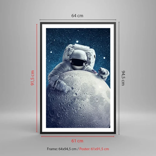 Póster en marco negro - Bromista espacial - 61x91 cm