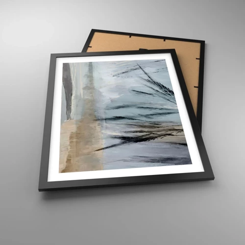 Póster en marco negro - Campos de invierno - 40x50 cm