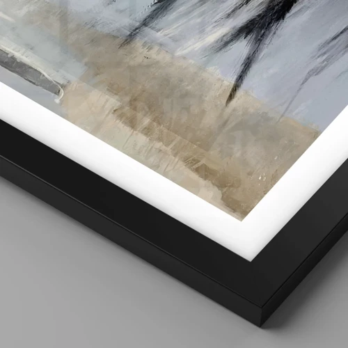 Póster en marco negro - Campos de invierno - 70x100 cm