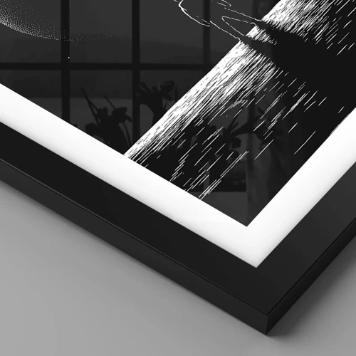 Póster en marco negro - Cara a cara - 91x61 cm