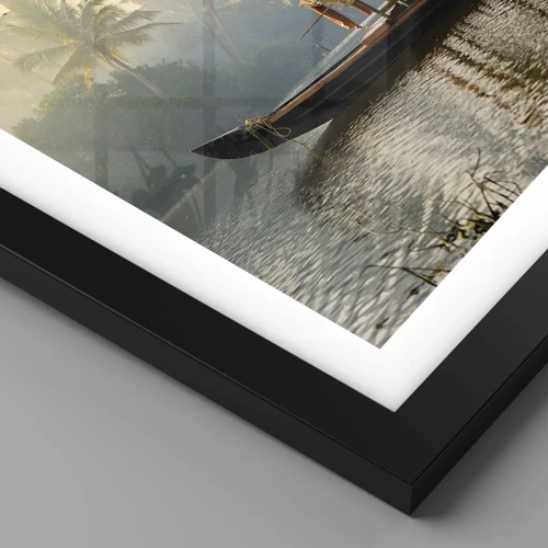 Póster en marco negro - Casa en el río - 40x50 cm