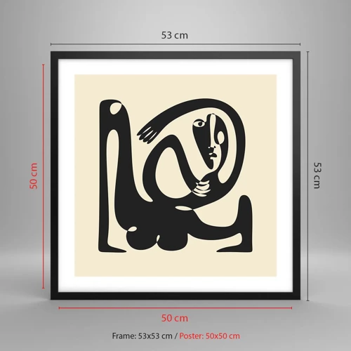 Póster en marco negro - Casi Picasso - 50x50 cm