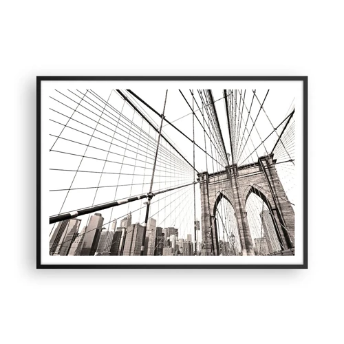 Póster en marco negro - Catedral de Nueva York - 100x70 cm