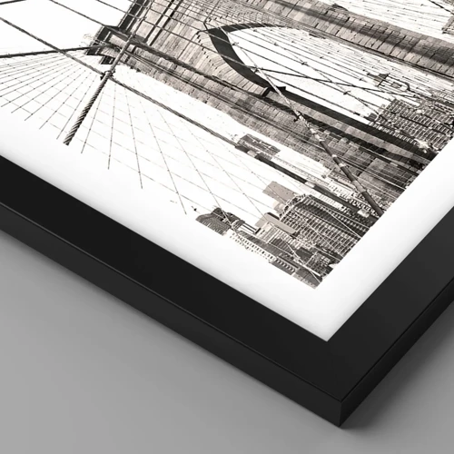 Póster en marco negro - Catedral de Nueva York - 30x30 cm