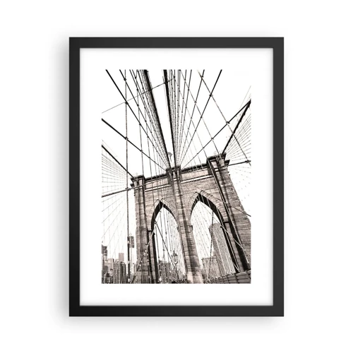 Póster en marco negro - Catedral de Nueva York - 30x40 cm