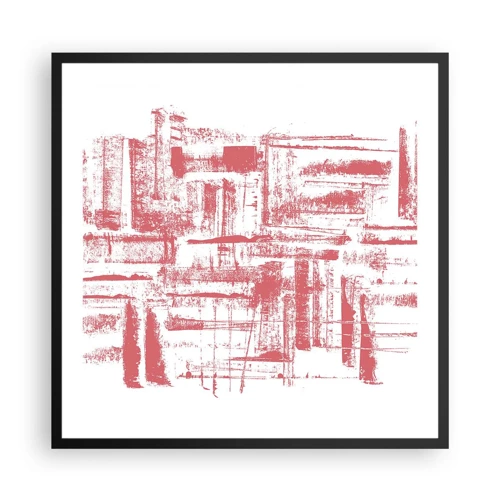 Póster en marco negro - Ciudad roja - 60x60 cm