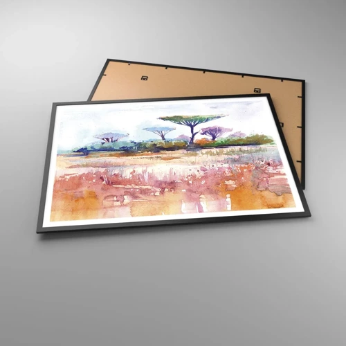 Póster en marco negro - Colores de la sabana - 100x70 cm