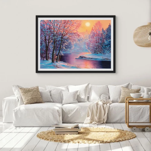 Póster en marco negro - Colores del invierno - 70x50 cm