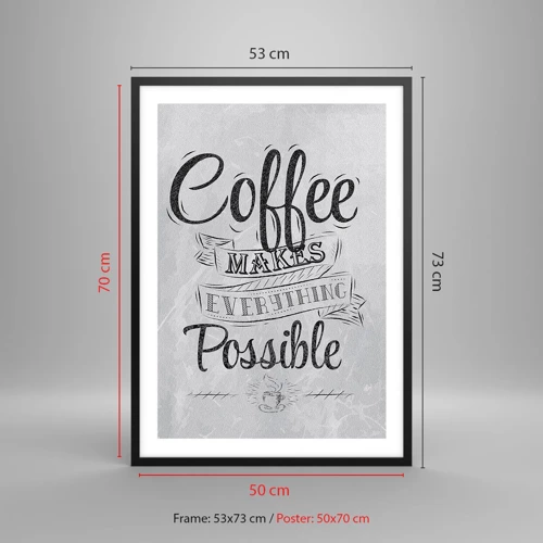 Póster en marco negro - ¿Cómo no amar el café? - 50x70 cm