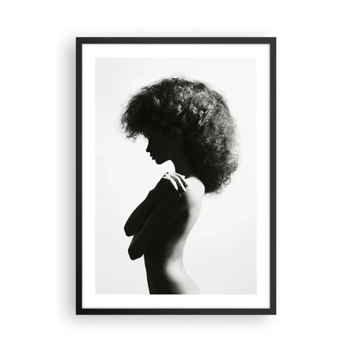 Póster en marco negro - Como una flor en un tallo delgado - 50x70 cm