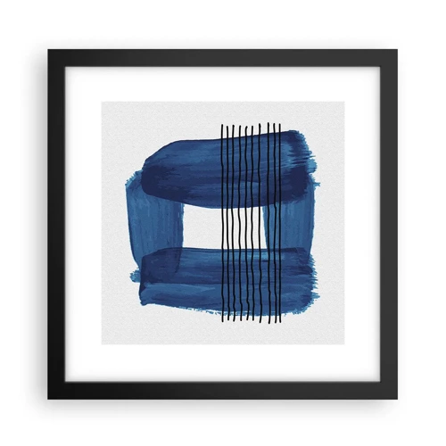 Póster en marco negro - Composición azul y negra - 30x30 cm