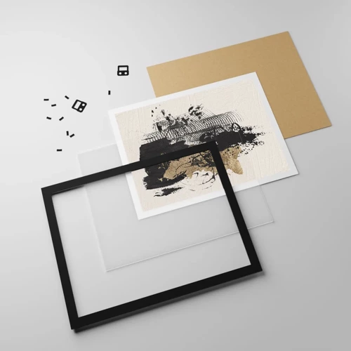 Póster en marco negro - Composición con pasión - 70x50 cm