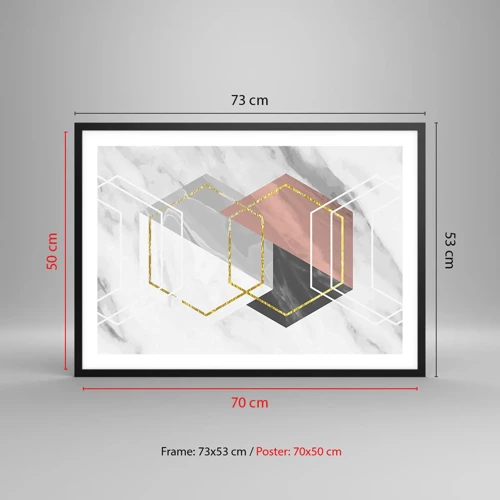 Póster en marco negro - Composición en cadena - 70x50 cm