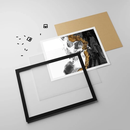 Póster en marco negro - Composición orgánica - 70x50 cm