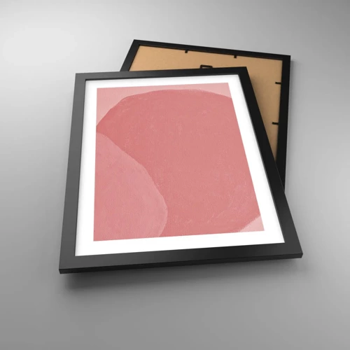 Póster en marco negro - Composición orgánica en rosa - 30x40 cm