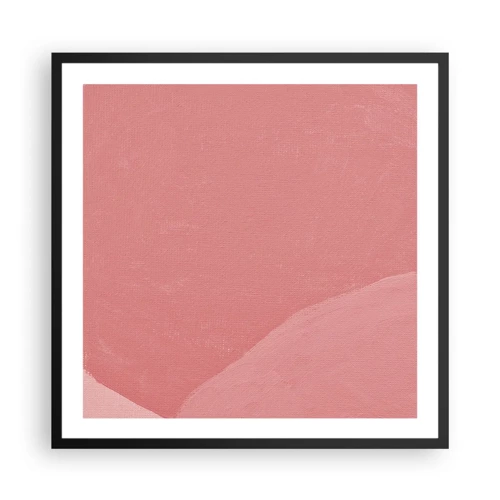 Póster en marco negro - Composición orgánica en rosa - 60x60 cm