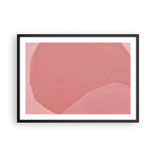 Póster en marco negro - Composición orgánica en rosa - 70x50 cm