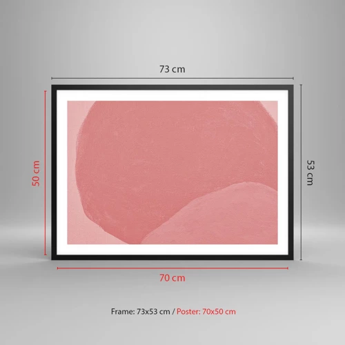 Póster en marco negro - Composición orgánica en rosa - 70x50 cm