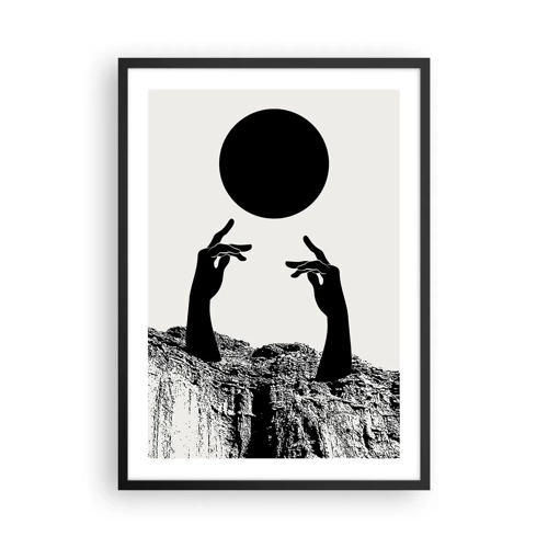 Póster en marco negro - Composición surrealista: el sol y el resto - 50x70 cm