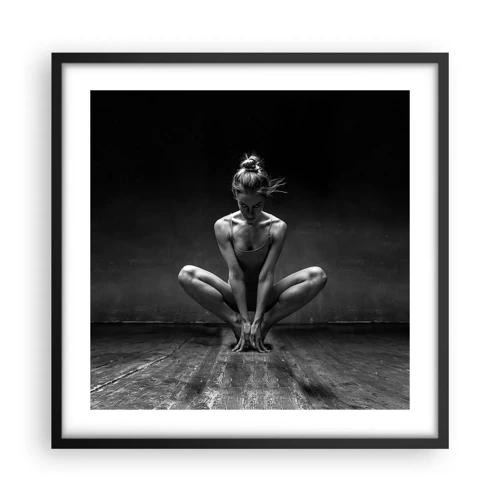 Póster en marco negro - Concentración de energía del baile - 50x50 cm