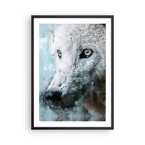 Póster en marco negro - Conoce el alma del lobo - 50x70 cm