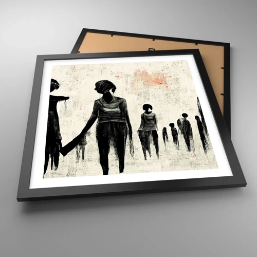 Póster en marco negro - Contra la soledad - 40x40 cm