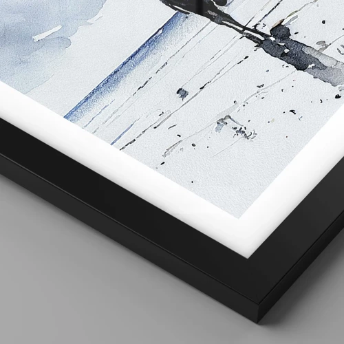 Póster en marco negro - Conversación con el mar - 70x50 cm