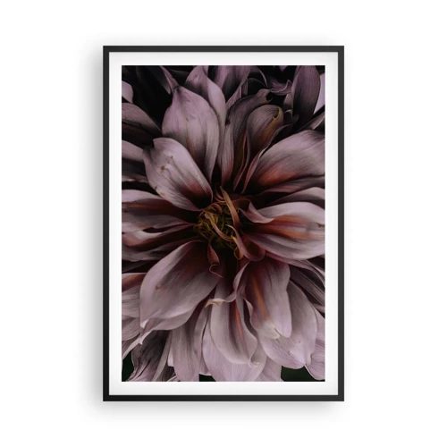 Póster en marco negro - Corazón floral - 61x91 cm