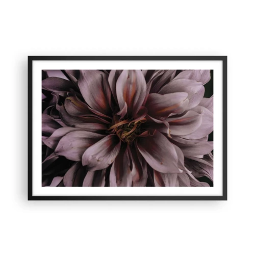 Póster en marco negro - Corazón floral - 70x50 cm