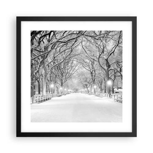 Póster en marco negro - Cuatro estaciones - invierno - 40x40 cm