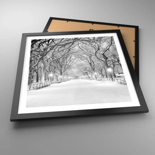 Póster en marco negro - Cuatro estaciones - invierno - 40x40 cm