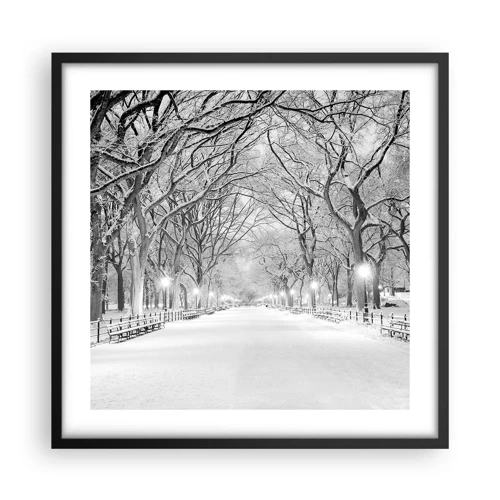 Póster en marco negro - Cuatro estaciones - invierno - 50x50 cm