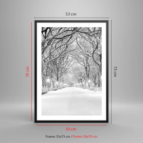 Póster en marco negro - Cuatro estaciones - invierno - 50x70 cm