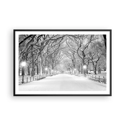 Póster en marco negro - Cuatro estaciones - invierno - 91x61 cm