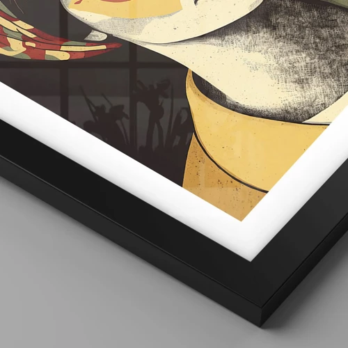 Póster en marco negro - Dama de sombra y color - 50x70 cm