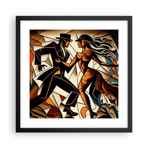 Póster en marco negro - Danza de pasión - 40x40 cm