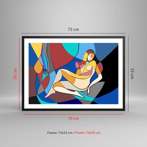 Póster en marco negro - Desnudo cubista - 70x50 cm