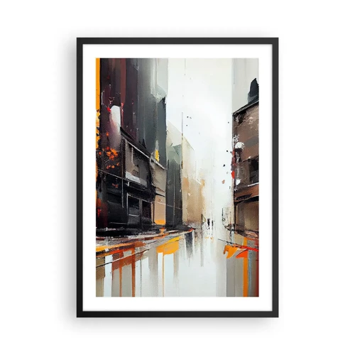 Póster en marco negro - Día lluvioso - 50x70 cm