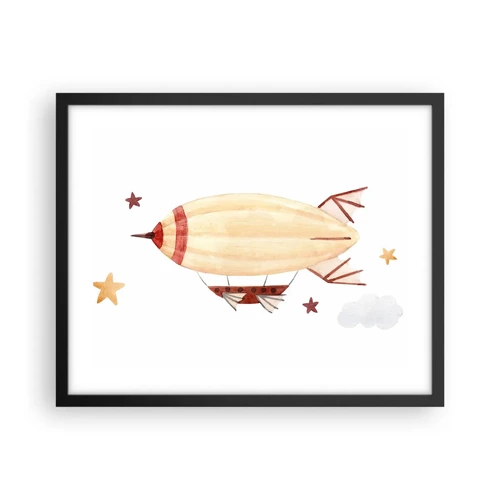 Póster en marco negro - Dirigible - 50x40 cm