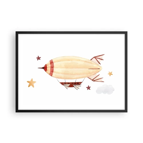 Póster en marco negro - Dirigible - 70x50 cm