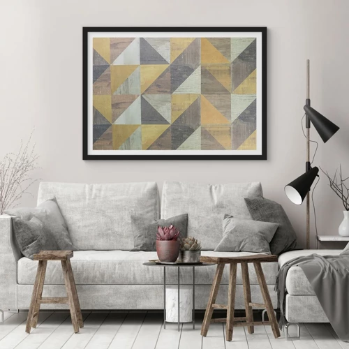 Póster en marco negro - El arte de los triángulos - 40x30 cm