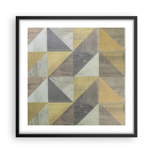Póster en marco negro - El arte de los triángulos - 50x50 cm