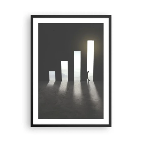 Póster en marco negro - El camino del éxito - 50x70 cm