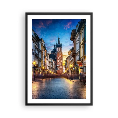 Póster en marco negro - El encanto de Cracovia - 50x70 cm