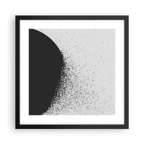 Póster en marco negro - El movimiento de las partículas - 40x40 cm